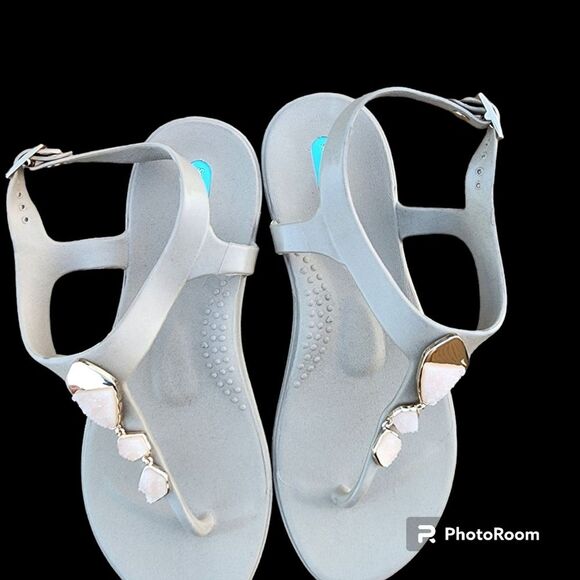 Soft Surroundings Trudy Sandal Womens SZ 8 Beachy Rubber Geode Resort Vacation - Picture 3 of 5